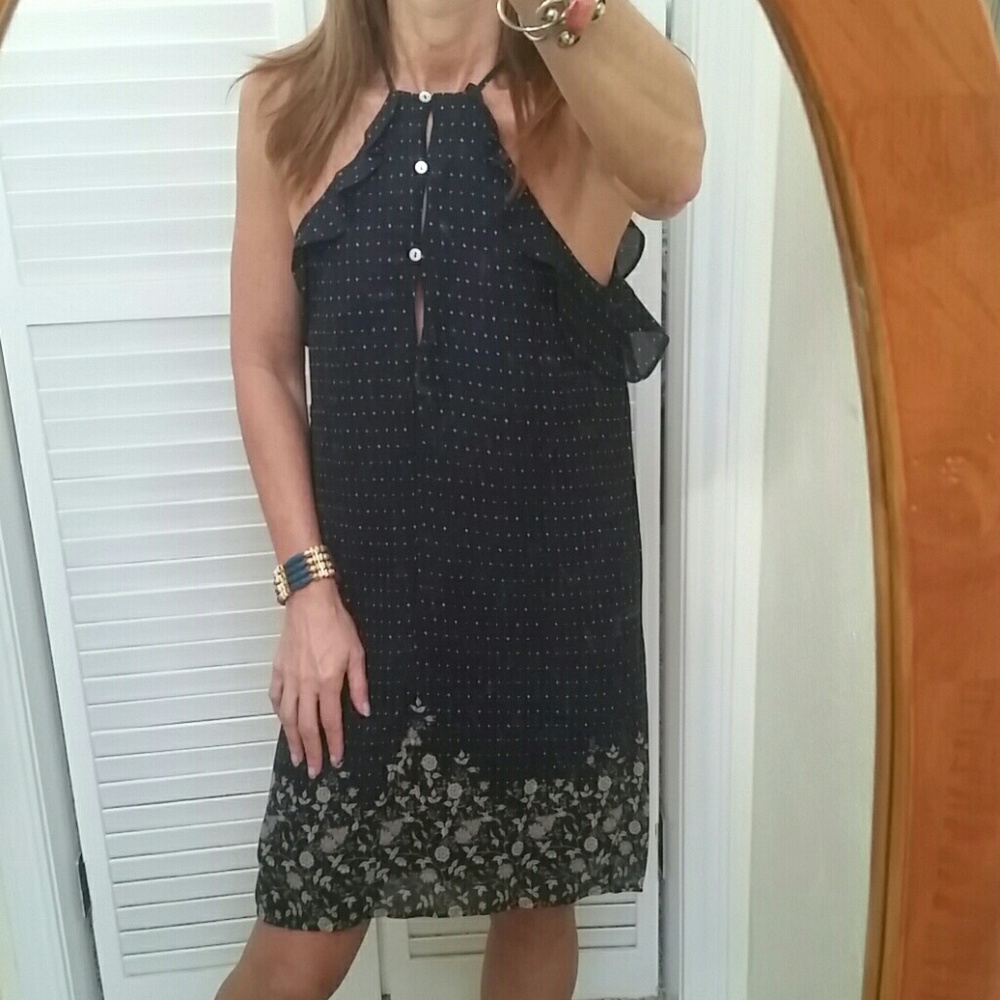 DAISY DAYS RUFFLE HALTER DRESS